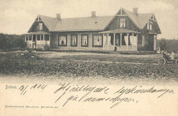Historiskt vykort från omkring 1900: Tjänstemannabostaden, Brännögård